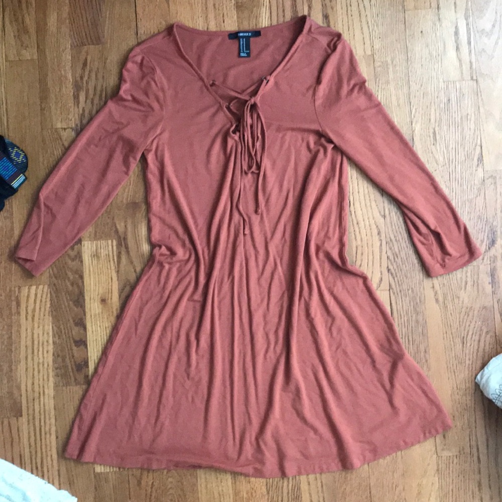 Tie front flowy dress